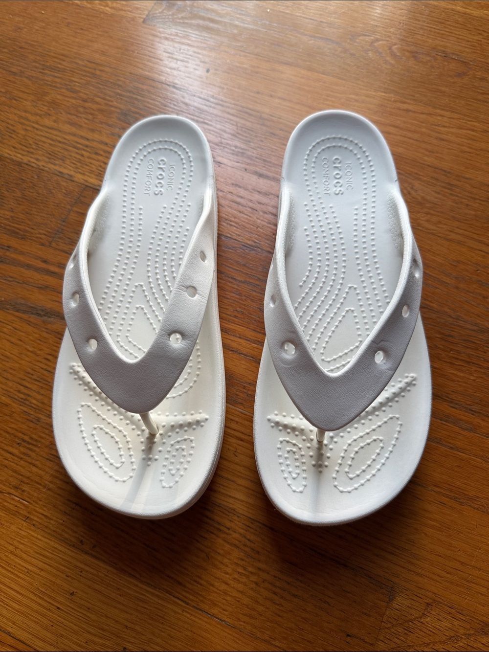 CROCS Women's White Foam Flip Flop Sandals